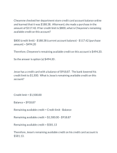 Credit Card Calculation Examples