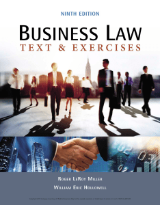 Business Law Text Exercises 9th Edition - Roger LeRoy Miller