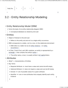 ITS131 Entity Relationship Modeling Notes