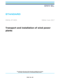 DNVGL-ST-0054 2017 Transport and installation of wind power plants