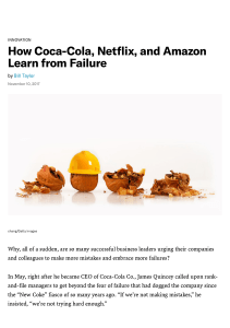 How Coca-Cola, Netflix, and Amazon Learn from Failure