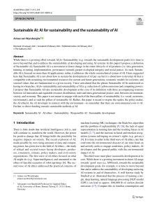 Sustainable AI: AI for Sustainability & Sustainability of AI