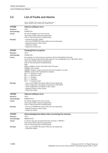 SINAMICS FAULT-CODES-2011