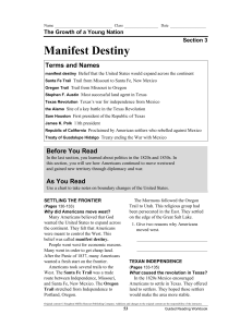 Manifest-Destiny - Growth of the Young Nation worksheet