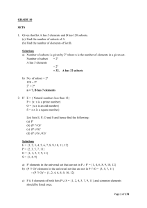 Set Theory Worksheet: Grade 10 Math Problems