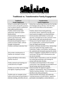 Traditional vs Transformative Family Engagement