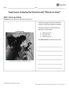 WHY DO WE SLEEP   Target Lesson STUDENT COPY 
