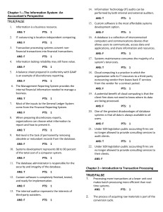 Accounting Information Systems Test Questions