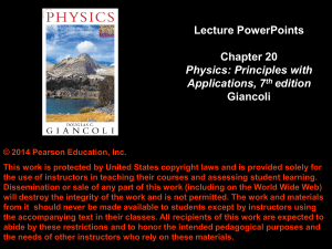 Lecture PowerPoints. Chapter 20 Physics  Principles with Applications, 7 th edition Giancoli