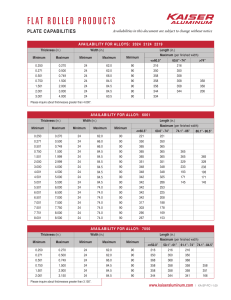 Aluminum Plate, Sheet & Coil Specs | Kaiser Aluminum