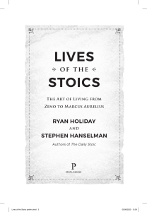 Lives Of The Stoics by Ryan Holiday