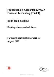 ACCA FIA Financial Accounting (FA) Mock 2 As