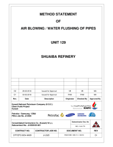 Method Statement of Air Blowing for Pipelines. Rev O2
