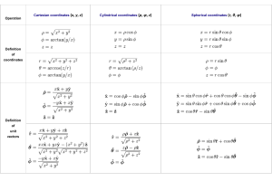 Operators and differentials in different coordinate systems