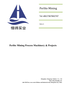 Perlite Mining Process Machinery