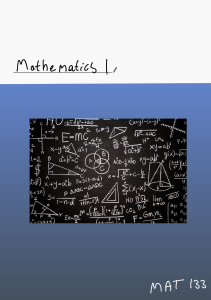 Algebra - Mathematics for Finance