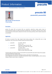 product info precote80 e