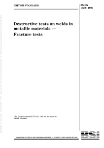 Fracture Tests on Welds: BS EN 1320 Standard