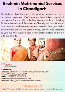 Brahmin Matrimonial Services In Chandigarh