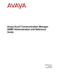 Avaya Communication Manager SNMP Administration and Reference R8.1.3 Aug2021 (1)