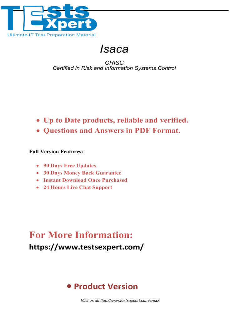 CRISC Test Dumps