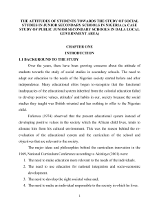 Student Attitudes Towards Social Studies in Nigeria