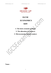 IGCSE Economics A  Notes (Microeconomics)