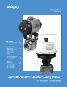 Worcester Controls Actuator Sizing Manual WCENSS0001-01