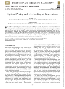 Production   Oper Manag - 2021 - Oh - Optimal Pricing and Overbooking of Reservations