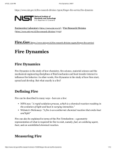 Fire Dynamics   NIST