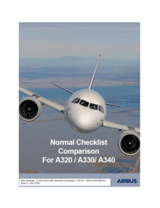 Normal Checklist Comparison For A320 A330 A340 issue DEC 2020