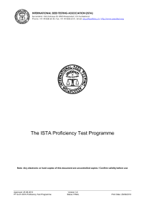 The ISTA Proficiency Testing Programme - International Seed ...
