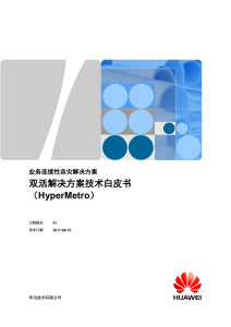 华为业务连续性容灾解决方案双活数据中心解决方案技术白皮书（HyperMetro） (1)