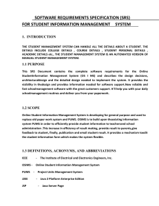 SOFTWARE REQUIREMENTS SPECIFICATION SRS