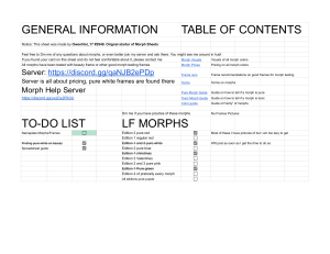 Morph Pricing Guide - General Information  To-Do list