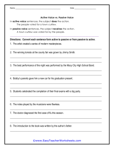 active and passive voice worksheet 