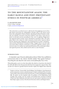 P MacKenzie Bok, 'To the Mountaintop Again: The Early Rawls and Post-Protestant Ethics in Postwar America', MIH (2017)