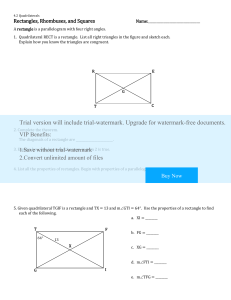 4.2 Special Parallelograms Notes & HW