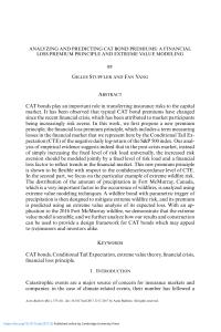 [2018][Stupfler Yang]ANALYZING AND PREDICTING CAT BOND PREMIUMS