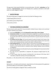Sample Contract draft for a book keeping consultant