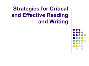 Critical and Effective Reading and Writing Technique