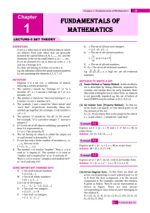 1. Fundamentals of Mathematics L-5