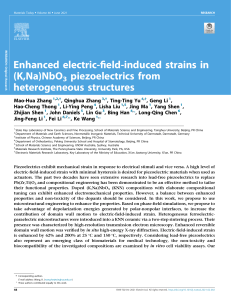 Enhanced electric-field-induced strains in (K,Na)NbO3 piezoelectrics from heterogeneous structures