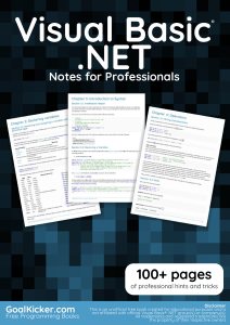 Visual Basic .NET Notes for Professionals by GoalKicker.com