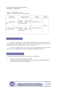 Earth Science Module: Rocks & Internal Heat