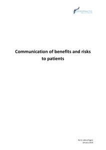 Communication of benefits and risks to patients