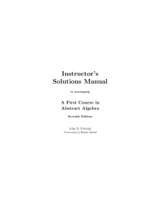 John B. Fraleigh - Solution Manual to A First Course in Abstract Algebra (2002)