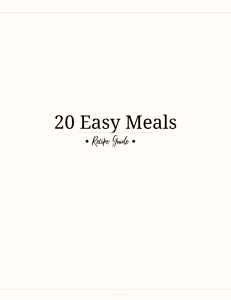 20 Easy Meals Recipe Guide