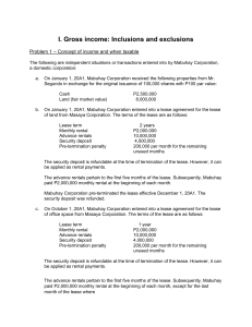 Gross Income Inclusion and Exclusion