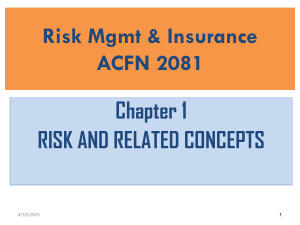 Chapter1& 2-Risk Mgmt & Insurance